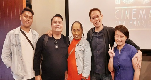 Delegates from Gayon Inc. (Marvin, Toots and Ruffa) with Delegates from Free Thinkers (Red and Tin) smiles to the camera after the film screening.