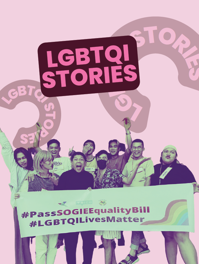 E-magazine cover: a group photo of people holding a banner on passing the SOGIE Equality Bill