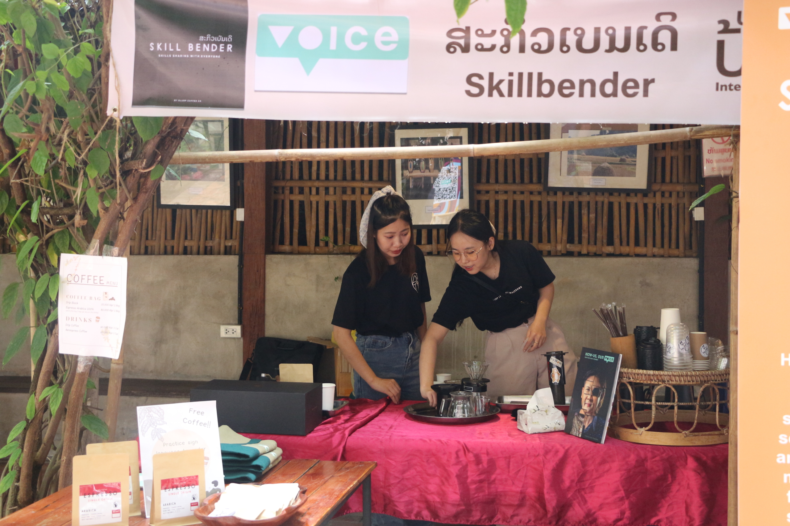 Noy (left) and Ming (Right) from Skillbender preparing for the Festival.
