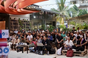 The crowd during the Pride Together event